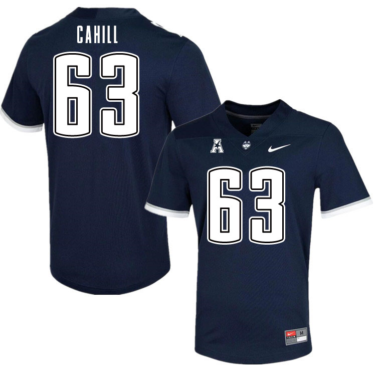 Men #63 Kevin Cahill Uconn Huskies College Football Jerseys Sale-Navy - Click Image to Close